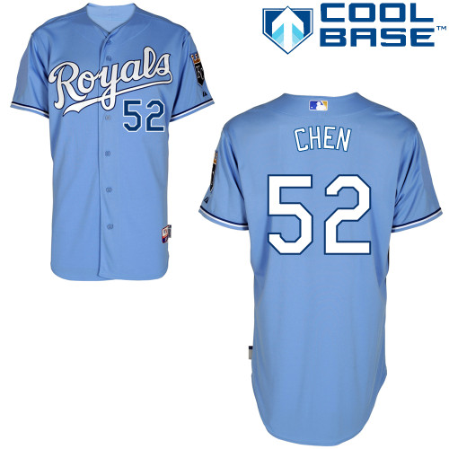 Bruce Chen #52 MLB Jersey-Kansas City Royals Men's Authentic Alternate 1 Blue Cool Base Baseball Jersey